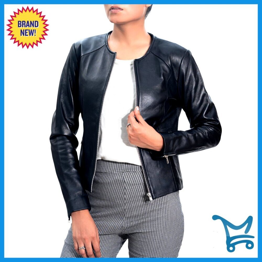 Slim Fit Lambskin Leather Jacket Women's Lightweight Casual